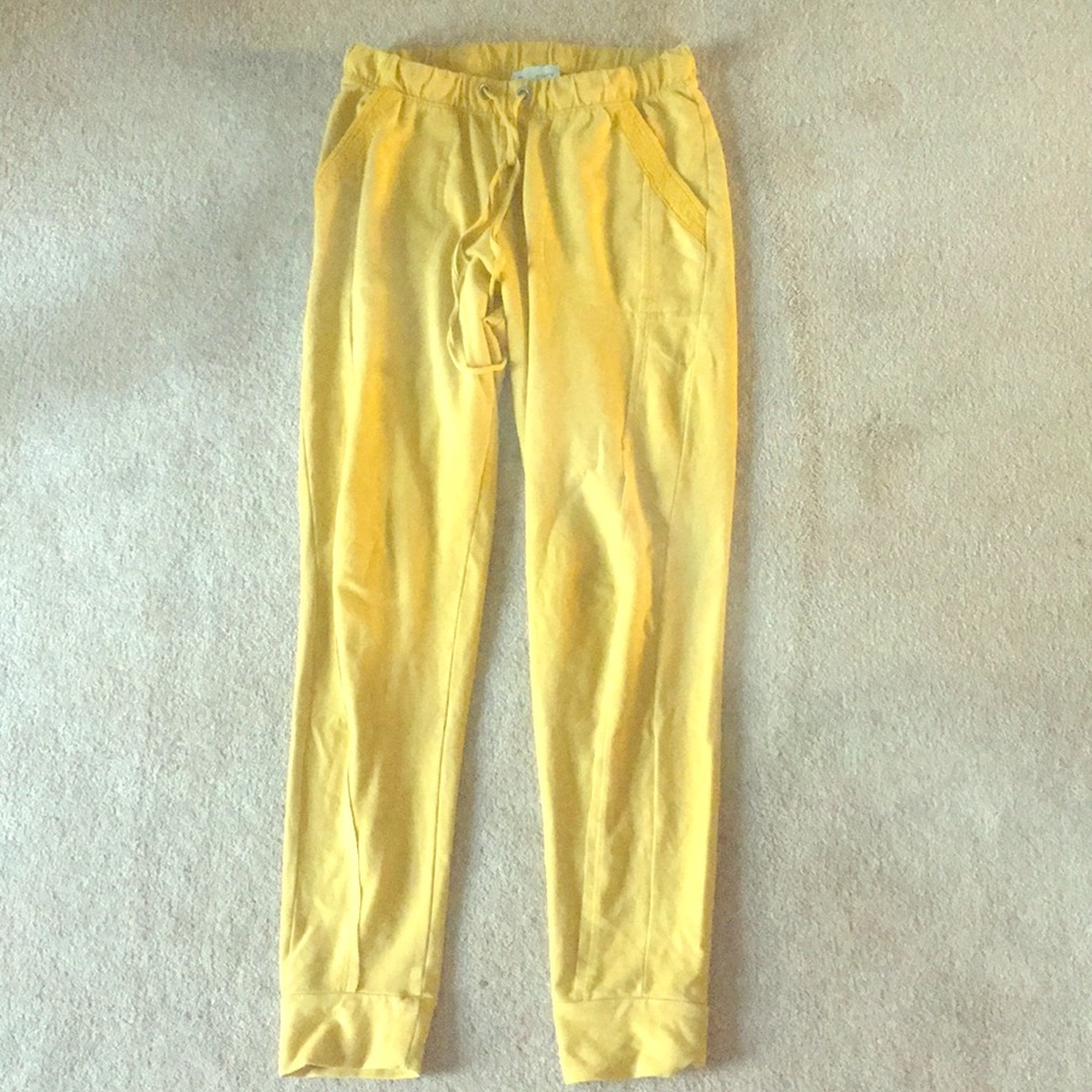 Yellow Anthropologie sweatpants
